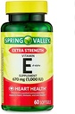 Spring Valley Extra Strength Vitamine E-Alpha Softgels, 670 mg (1 000 UI), 60 Nombre