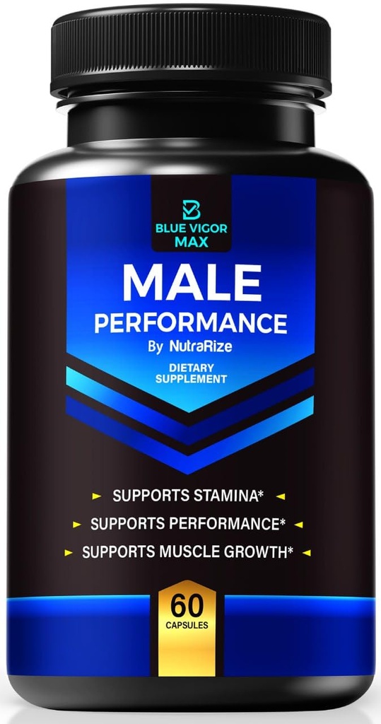 Blaue Vigor Max Pillen für Männer, All-Natur Formel für männliche Fitness und Stamina, Premium Kapseln für tägliche Ernährung, Leistung & Energie, offizielle Ergänzung für Mann Bewertungen (60 Kapseln)
