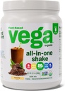 Vega Organic All-in-One Vegan Protein Pulver Mocha (9 Servierungen) Superfood Zutaten, Vitamine für Immunitätsunterstützung, Keto Friendly, Pea Protein für Damen und Herren, 12.7oz (Packaging May Vary)