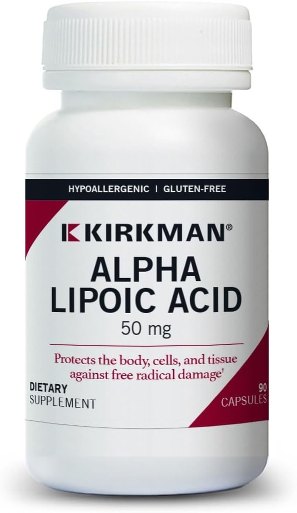 Kirkman - Alpha Lipoic Acid 50 mg - 90 Kapseln - Potent Antioxidant - Schützt vor schädlichen Radikalen - Allergiker