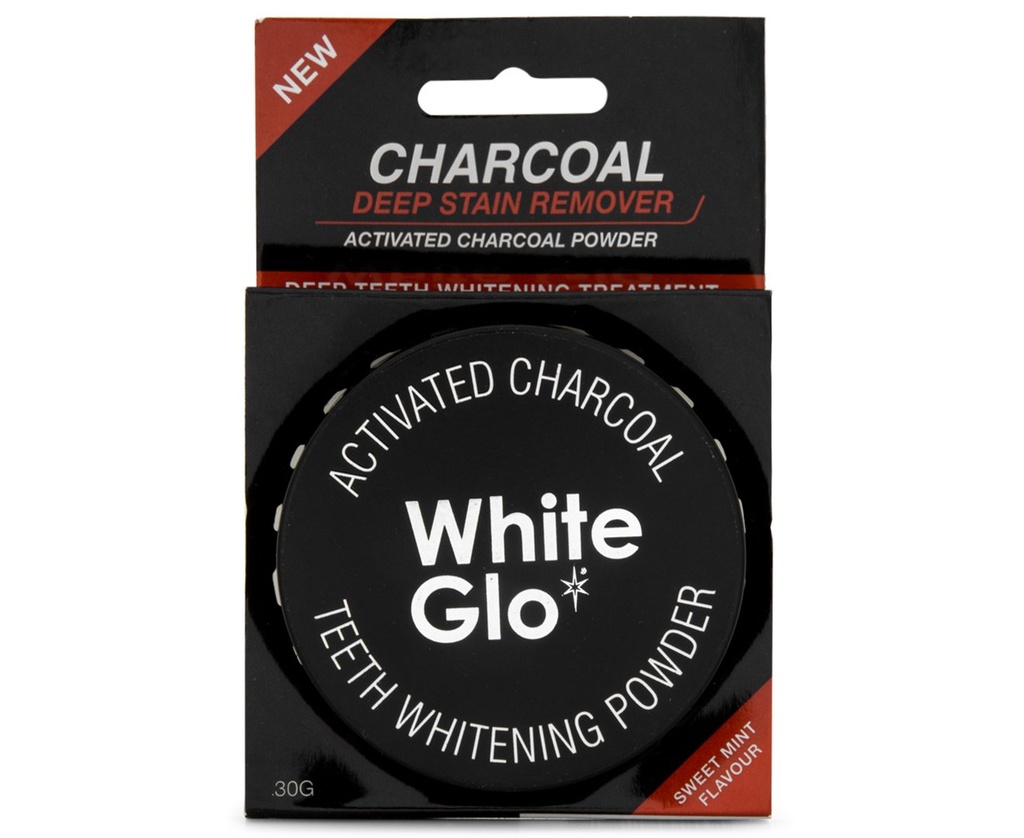 Weiß Glo Aktiviertes Charcoal Teeth Whitening Pulver, hoch absorbierend, um tiefe Stains und Diskolour zu reinigen, Frische Minze Geschmack
