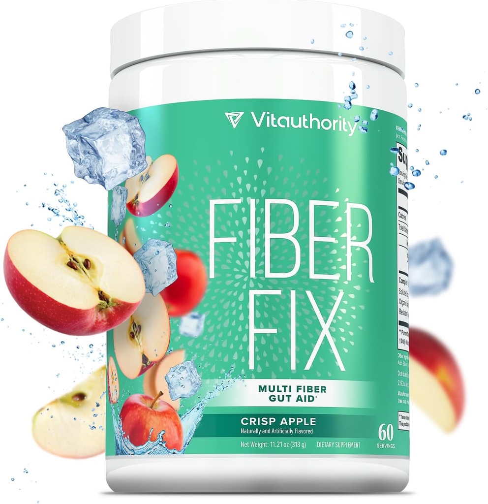 Supplément de fibre Colon Nettoyer la poudre prébiotique Détox de Colon Nettoyer la détox pour les femmes Régulièrement Santé Digestion Satie & Bloating Relief pour les femmes Gut Cleanser & Powder Apple Aromatisé 60 portions