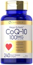 Carlyle CoQ10 100mg. 240 Softgels Mega Q-Sorb Coenzyme Q-10. avec extrait de poivre noir.
