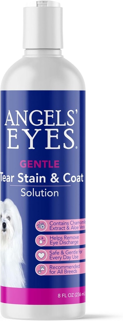 ANGELS' EYES Gentle Tear Stain Lösung für Hunde und Katzen | 8 oz Lösung für Augenbereich und Gesicht | Entfernen Sie Entladung, Schmutz, Tear Stains und Mucus