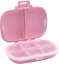 8 Compartments Reisen Pill Organizer, Tägliche Pille Fall Kleine Pille Box für Pocket Purse, Tragbare Pille Behälter Medizin Vitamin Organizer (Pink)