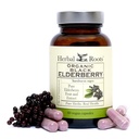 Herbal Roots Organic Black Elderberry Kapseln | Max Strength | Made with Organic Sambucus | 60 Vegan Kapseln