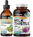 BIO KRAUTER Ashwagandha Tinktur 4 Fl. Oz. & Milk Thistle 250 Kapseln