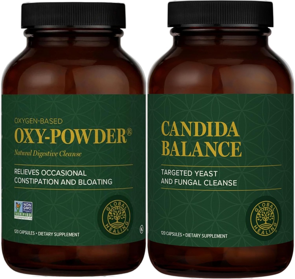 Global Healing Center - Oxy-Pulver & Candida Cleanse Kit - Colon Cleanser und Entgiftung für natürliche Candida Cleanse