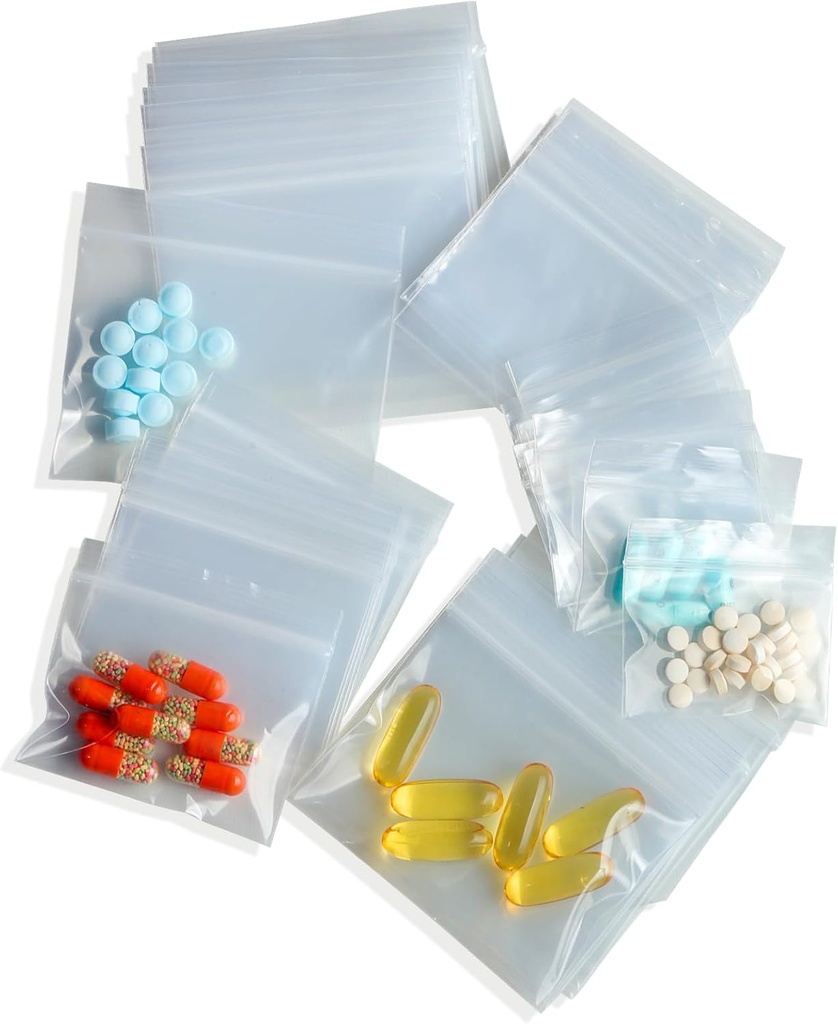 300 Packs Small Pill Bags, 6 Mil Sturdy 3 sortierte Größen 2x1.85'', 2.5x2.25'', 3x2.75''' Plastiktüten, wiederverwendbare Taschen klare Zip-Taschen, Pill Pouch Taschen für Reisespeicher Schmuck und kleine Handwerksstücke