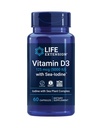 Extension de vie vitamine D3 avec Sea-IodineTM, 125 mcg (5000 UI) – Soutien immunitaire, santé osseuse, santé thyroïde – 1 jour, sans gluten, sans OGM – 60 capsules