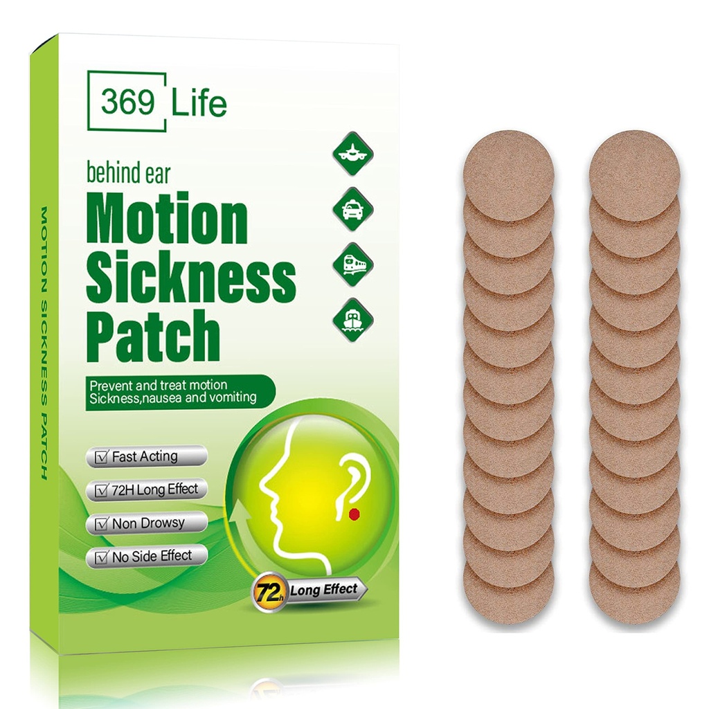 Motion Maladie Patches pour voitures et bateaux, navires, croisières et avions et autres formes de transport - Essentiels de voyage, pour adultes et enfants (24 comte)