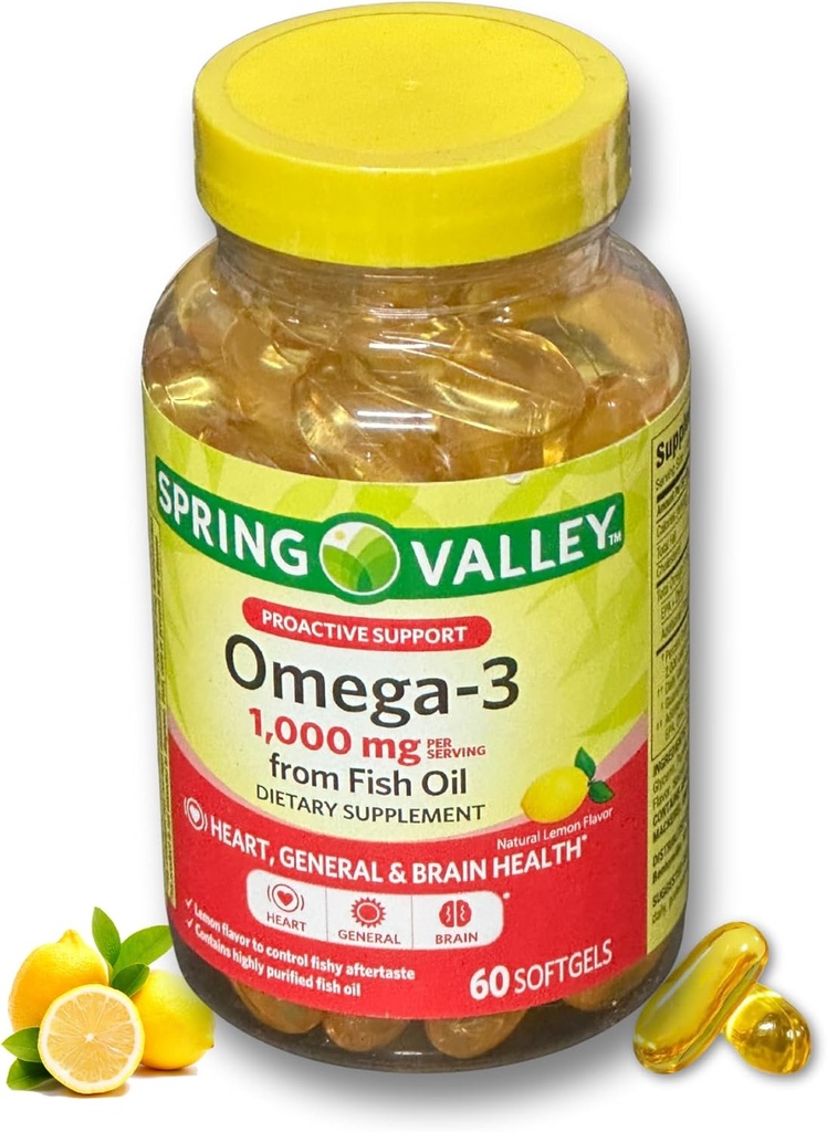 Omega 3 1000mg- Fish Oil 60 Softgels (Pack von 1)