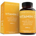Viva Naturals Vitamin C, 1000 mg, 250 Vegetarische Kapseln – mit Citrus Bioflavonoids & Rose HIPS, Non-GMO für Immununterstützung & Antioxidantienschutz