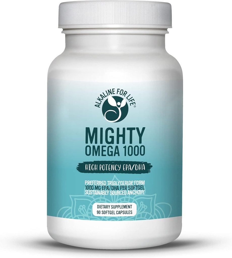 Mighty Omega 1000 Potent Omega 3 Supplement 1000 MG EPA DHA Per Kapsel High Dose Omega 3 Fish Oil South Pacific Anchovy Sourced - Triglycerid Omega 3 Fatty Acid Supplement