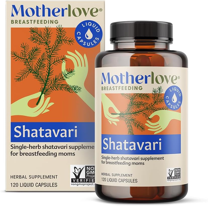 Motherlove Shatavari (120 Flüssigkeitskappen) Lactationsergänzung zur Unterstützung von Brustmilchversorgung während Menstruation – Non-GMO, Bio Kräuter, Vegan, Kosher