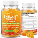 Shilajit Gummies 1000mg Sugar Free - Shilajit Supplement für Herren & Frauen - High in 85+ Trace Minerals & Fulvic Acid - Energie, Gehirn, Immunität - 60 Gummis