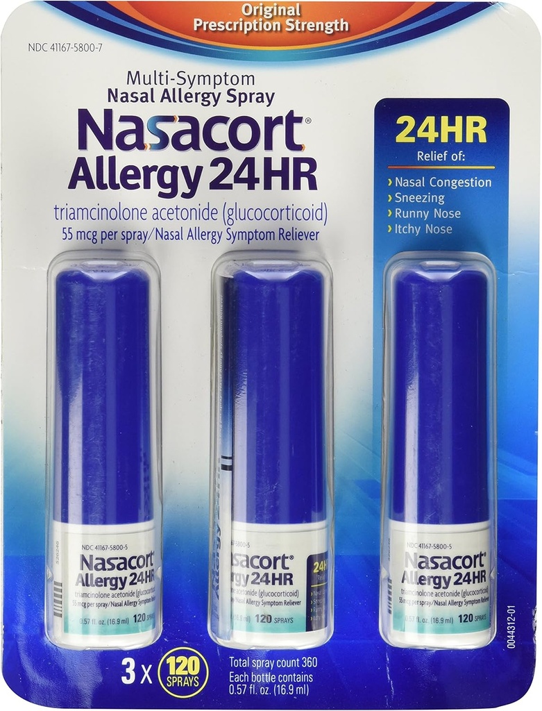 Nasacort Allergy 24hr Non-Drip Nasal Spray (120 Sprays, 3 pk..)