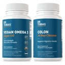 Dr. Tobias Vegan Omega 3 Algae Oil und Colon 14 Day Cleanse für verbesserte Verdauung, Gut &amp; Immununterstützung und Gesamtgesundheit