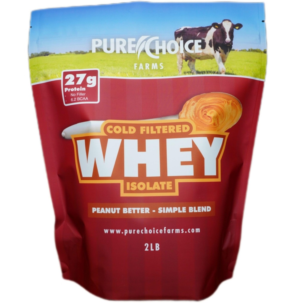 Pure Choice Peanut Butter Whey Isolate Protein Powder, 28g Protein & Low Fat, Best Kalt gefiltert und ungesättigt Whey, keine Füllstoffe oder künstliche Süßungsmittel (Peanut Butter, 12 oz)