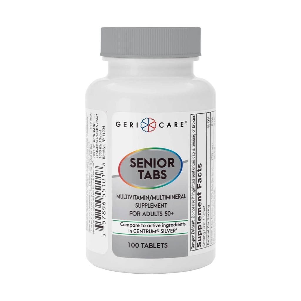 GeriCare Senior Tab 50+ Multivitamin und Minerals Tablets - Immununterstützung - Age-Defying Nutrition, 100 Count (Pack von 1)