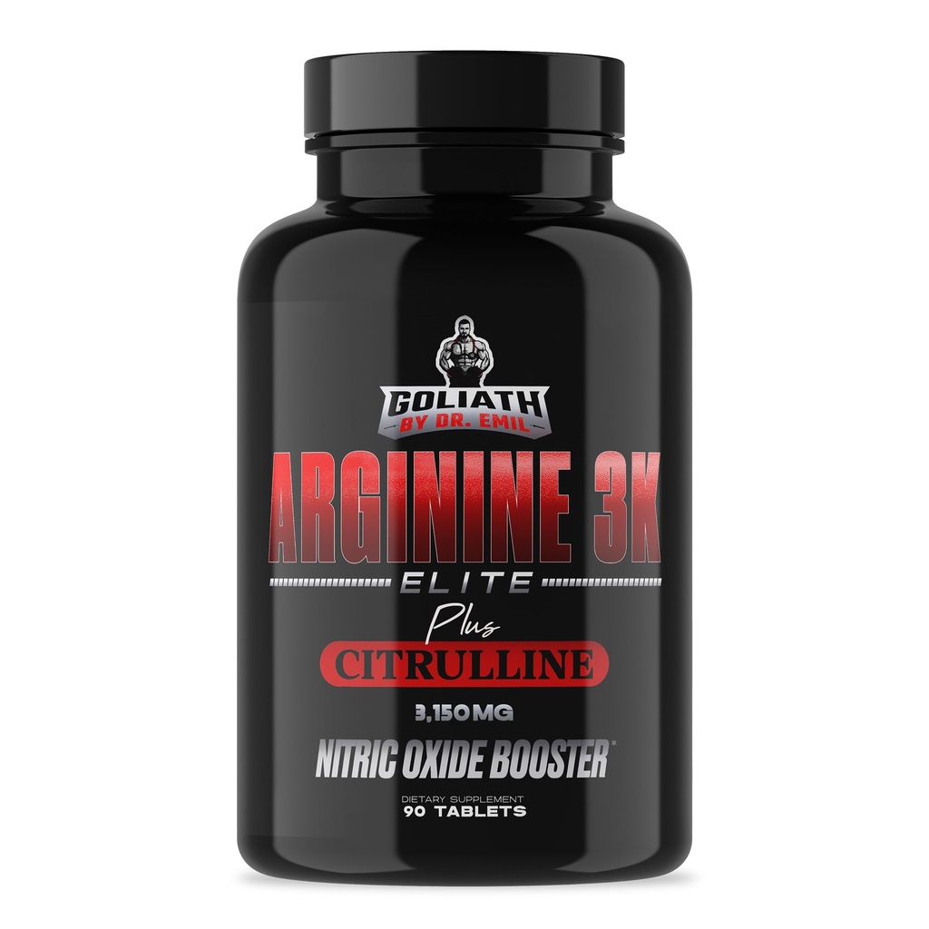 Dr. Emil - Elite L Arginin (3150mg) + L-Citrulline Höchste Dosis - Nitric Oxide Supplement für Vaskularität, Ausdauer und Herzgesundheit (AAKG und HCL) - 90 Tabletten