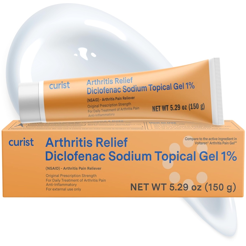Kurist Diclofenac Sodium Topical Gel 1 Percent 150g für Arthritis Schmerzen - Gelenke Schmerzlinderung für Hand/Foot Schmerzen, Knie/Elbow Schmerzen & Knöchel Schmerzen - 1% - 5.29oz