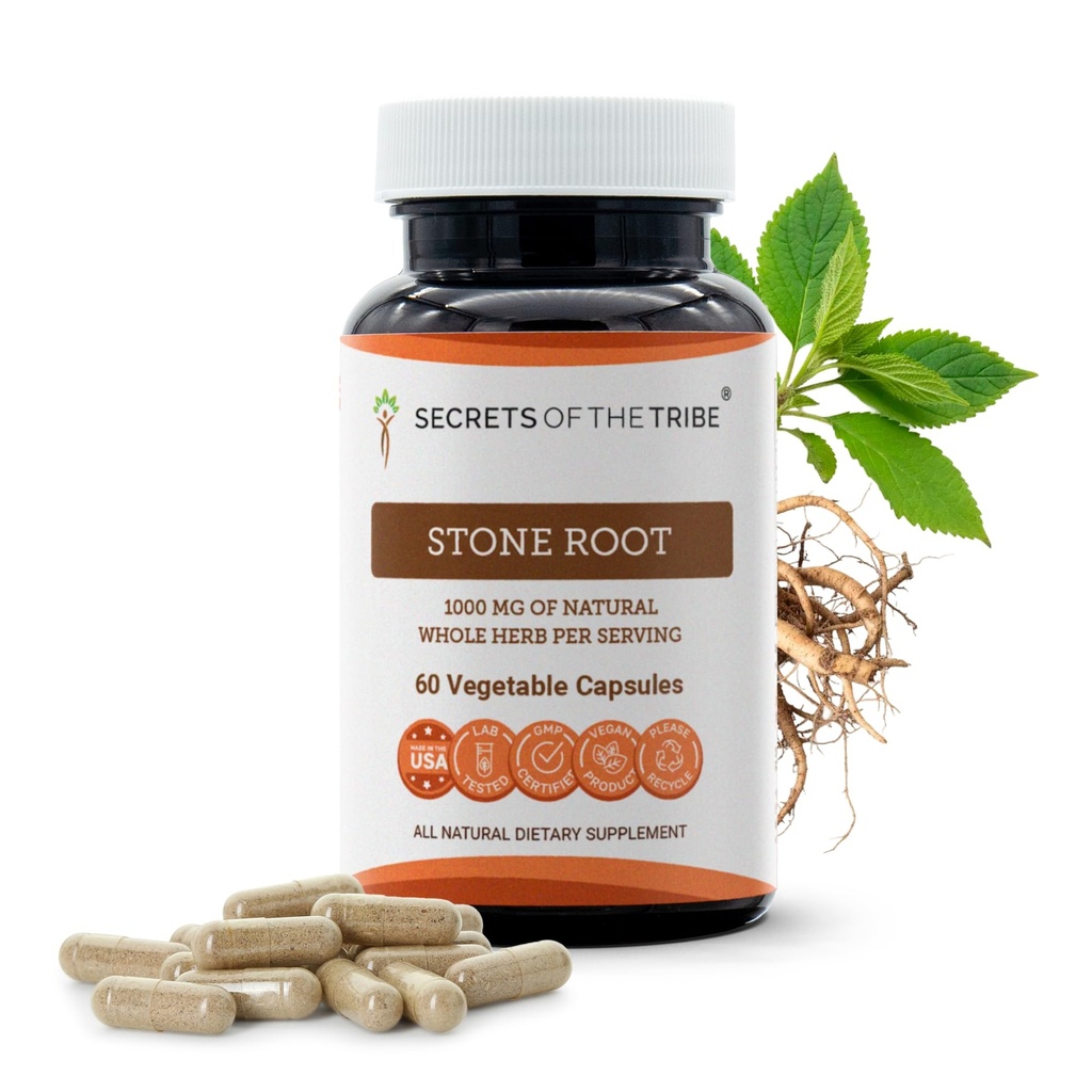Secrets of the Tribe Stone Root 60 Kapseln, 1000 mg, Responsible Farmed Stone Root (Collinsonia Canadensis) Getrocknete Wurzel (60 Kapseln)