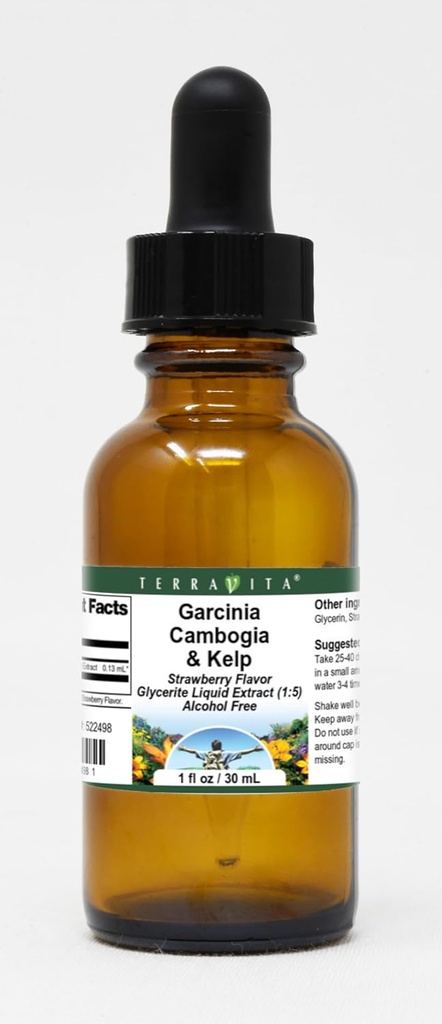 Garcinia Cambogia & Kelp Glycerit Flüssiger Extrakt (1:5) - Erdbeere gefickt (1 Unze, ZIN: 522498) - 3 Pack
