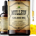 HERBALICIOUS Mullein Drops for Lungs – Organic Lung Cleanse Supplement with Mullein Leaf Extract (Verbascum Thapsus) – Vegan, Non-GMO Liquid Formula – 4 Fl Oz