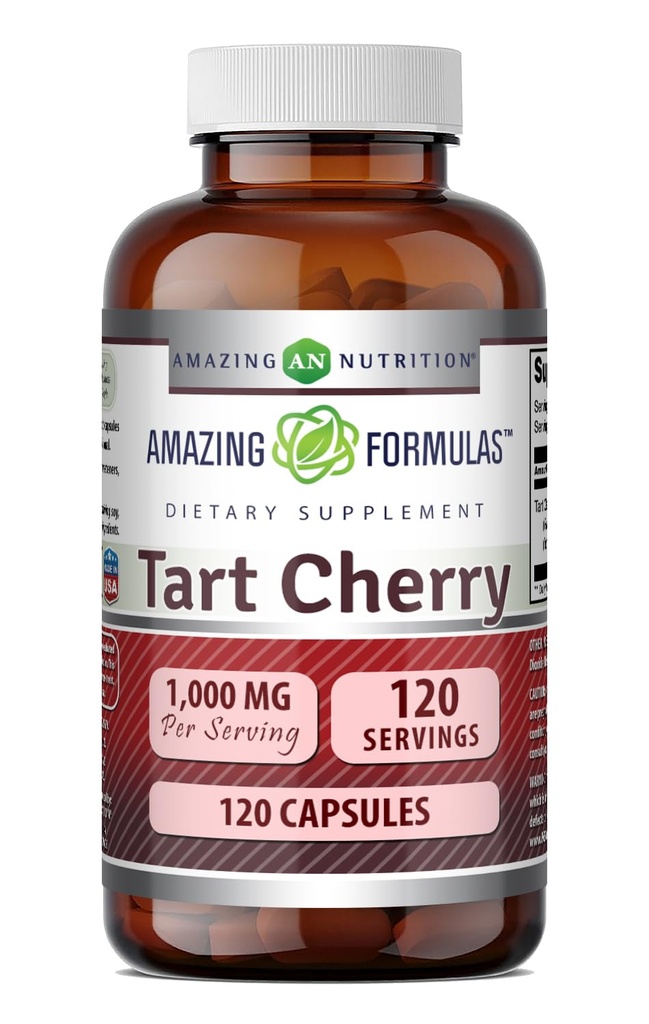Erstaunliche Formeln Tart Cherry Extract Supplement | 1000 Mg pro Servieren | Kapseln | Non-GMO | Gluten-Free | Made in USA (1 Pack, 120 Count)