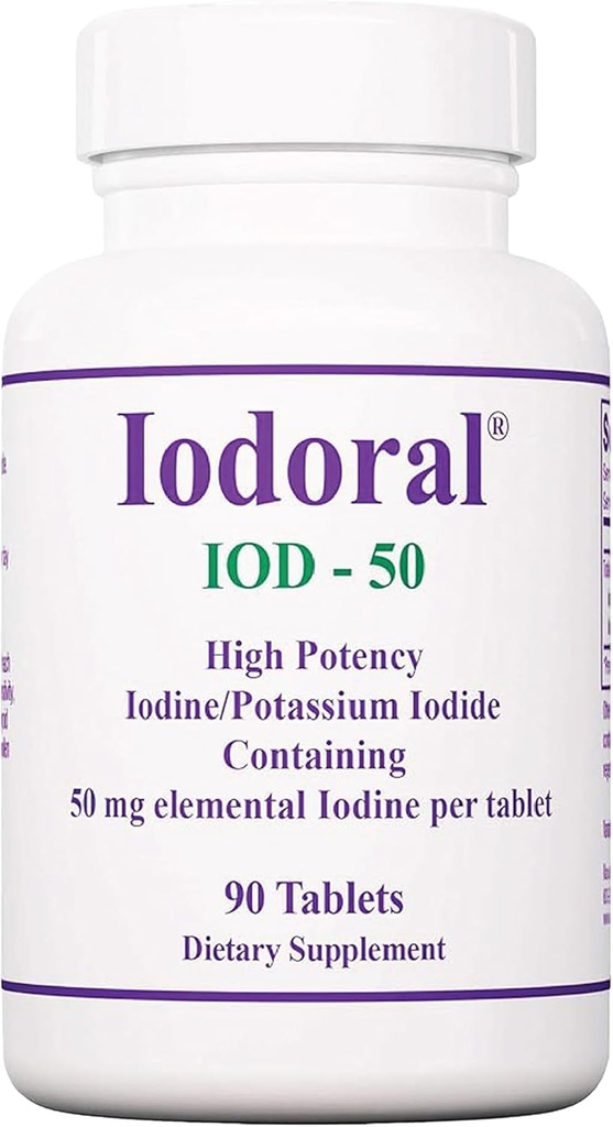 Optimox Iodoral 50 mg Supplement - Kalium-Iodid Tabletten, Hochpotenz-Iodin-Ergänzungen, Schilddrüsen-Unterstützung, Vitamine & Mineralien - 90 Zähler