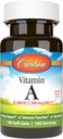 Carlson - Vitamine A, 25000 UI (7500 mcg RAE), Vision et santé de la peau, fonction immunitaire, 100 gels mous