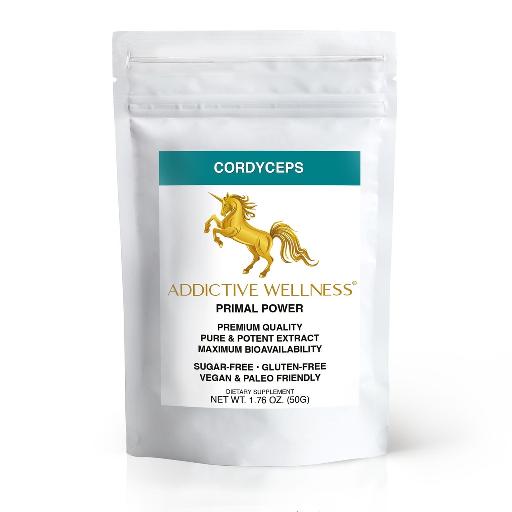 Addictive Wellness Cordyceps CS-4 Extraktpulver - Pure & Potent für Energie und Ausdauer, 1 Packung