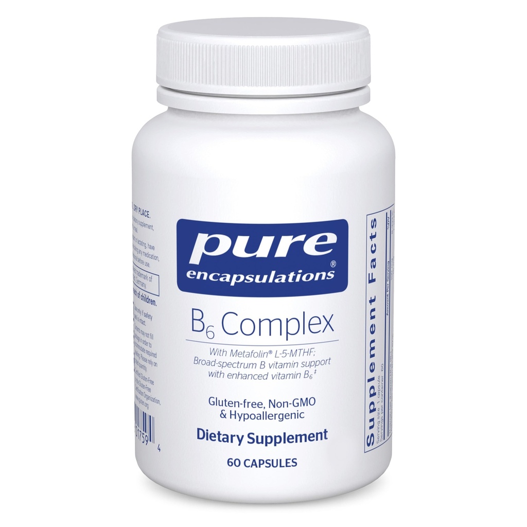 Pure Encapsulations B6 Complex - Unterstützt Nervous System & Gehirn Gesundheit* - Enthält B Vitamine - Enthält angereichertes Vitamin B6 - Nicht-GMO & Glutenfrei - 60 Kapseln