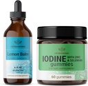 HERBAMA Lemon Balm and Iodine Kit - Bundle Lemon Balm Tincture 4 fl oz & Kalium Iodine Gummies - Vegan, Non-GMO, Alkohol & Gelatin-Free - 2 Pack