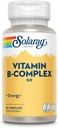 SOLARAY Vitamin B Complex 50 mg - Cellular Energy Vitamins - Stoffwechsel und Nervengesundheit Unterstützung mit Vitamin B12, Vitamin B1, B6, Niacin, Folsäure, Biotin und andere B Vitamine - Vegan, 50 VegCaps