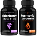 NutraChamps Elderberry et Turmeric Curcumin Capsules Bundle