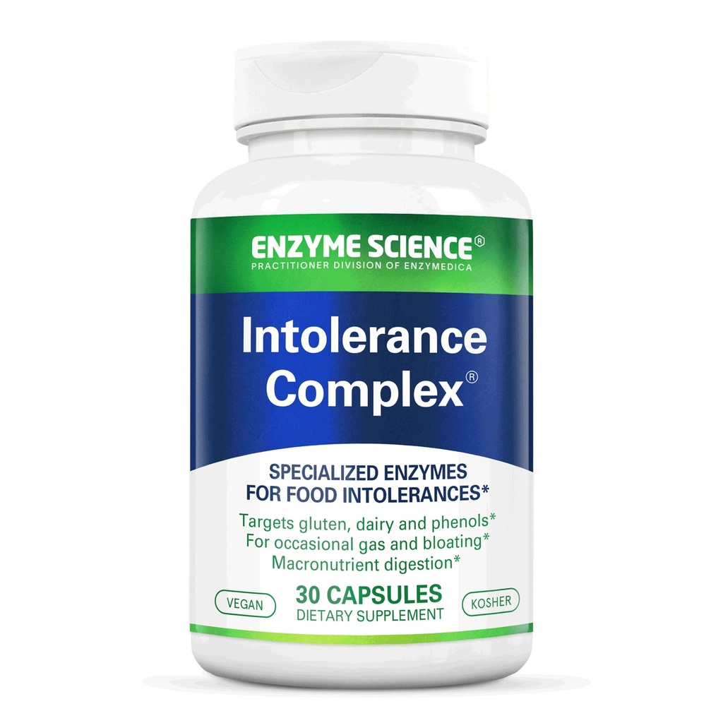Enzym Science Intolerance Complex, 30 Kapseln Umfassende Unterstützung für gemeinsame Verdauungsempfindlichkeiten Gluten, Casein, Phenolempfindlichkeiten und komplexe Kohlenhydrate Intolerance Relief