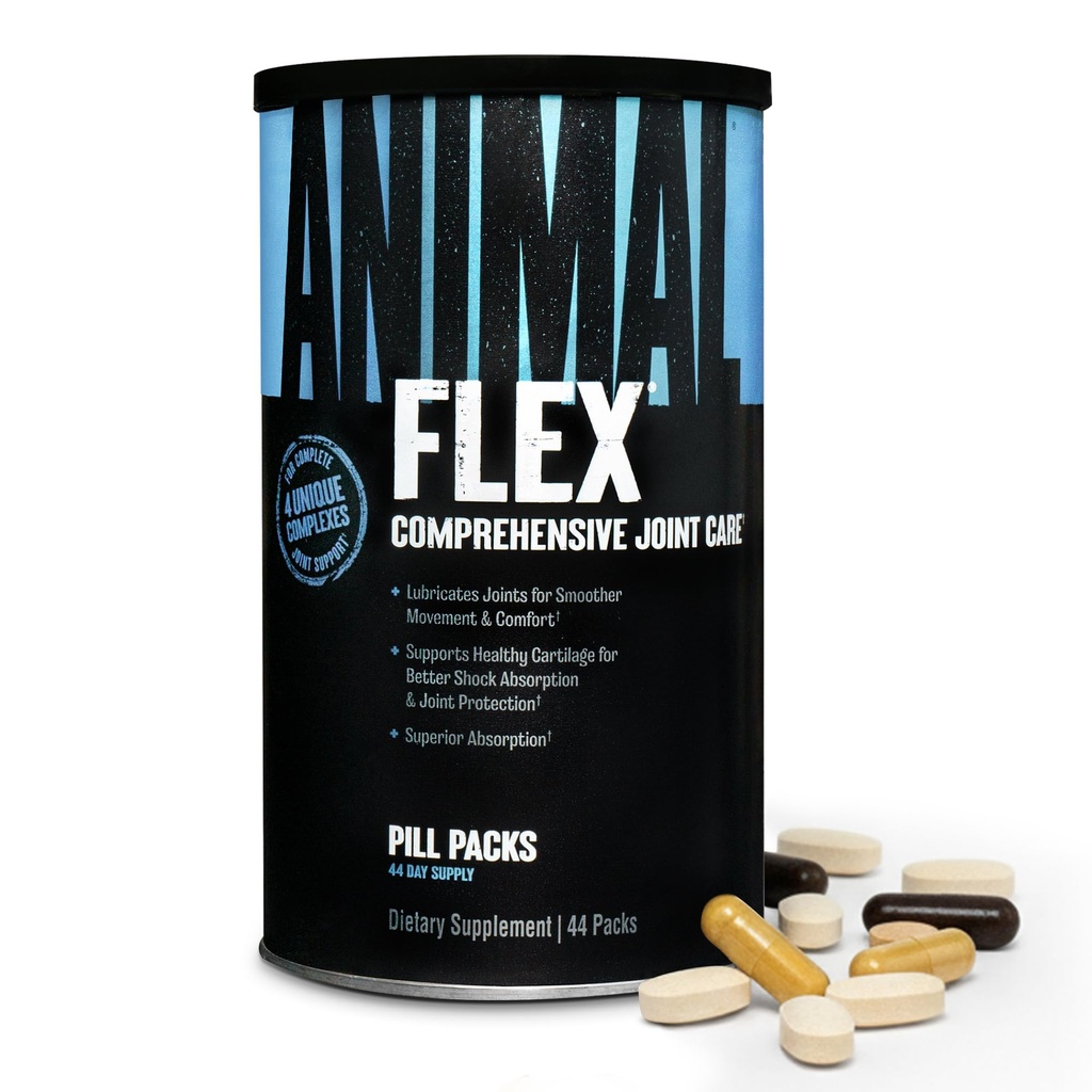 Animal Flex - Glucosamine Chondroitin Joint Supplement für Frauen und Männer Discomfort mit Kurkuma, MSM, Boswellia für Knorpel, Gelenke Gesundheit, Muskeln, Rücken, Knie, Schulter und Hüfte, 44 Packungen