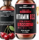 HERBIFY Vitamin B12 Methylierte Multivitamin-Energie-Ergänzungen für Frauen und Männer - Flüssige B12 Vitamine 5000 Mcg Methylcobalamin - Energieunterstützung und Immungesundheit Flüssiges Vitamin 2 Oz
