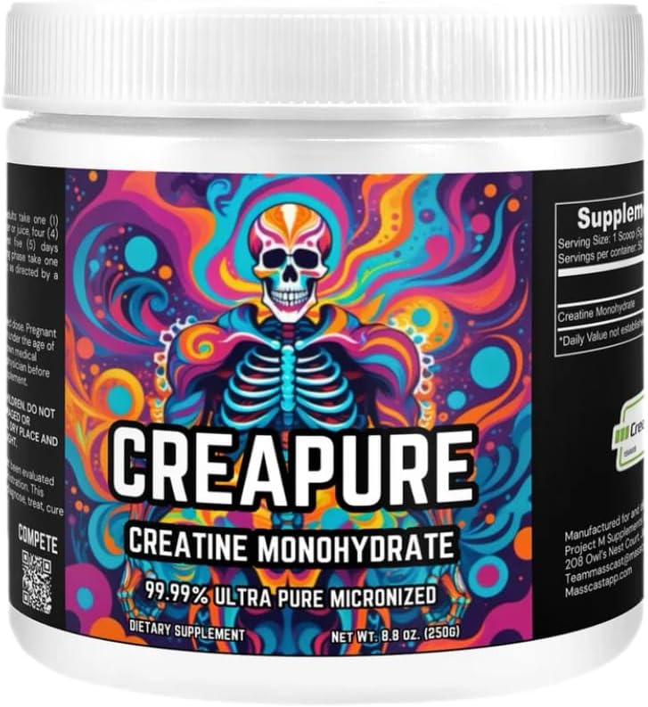 Kreatin Monohydrat mit 50 / 5g Servierungen - Kreapure ist 99,99% Kreatin Monohydrat. Entflammte reine Kreatin für Muskelwachstum, Retention und Reparatur. Kreatisches Pulver