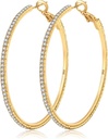 Boucles d'oreilles en strass doré MOROTOLE 14K - Fashion Thin Big Hoops, hypoallergénique, 20/30/40/50/60/70mm