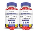 (2 Pack) Keto Thrive Keto ACV Gummies Extreme 2000MG Keto Thrive Keto Gummies Apfelessig geformt mit Granatapfelsaft Pulver B12 Vegan Non GMO 120 Gummys