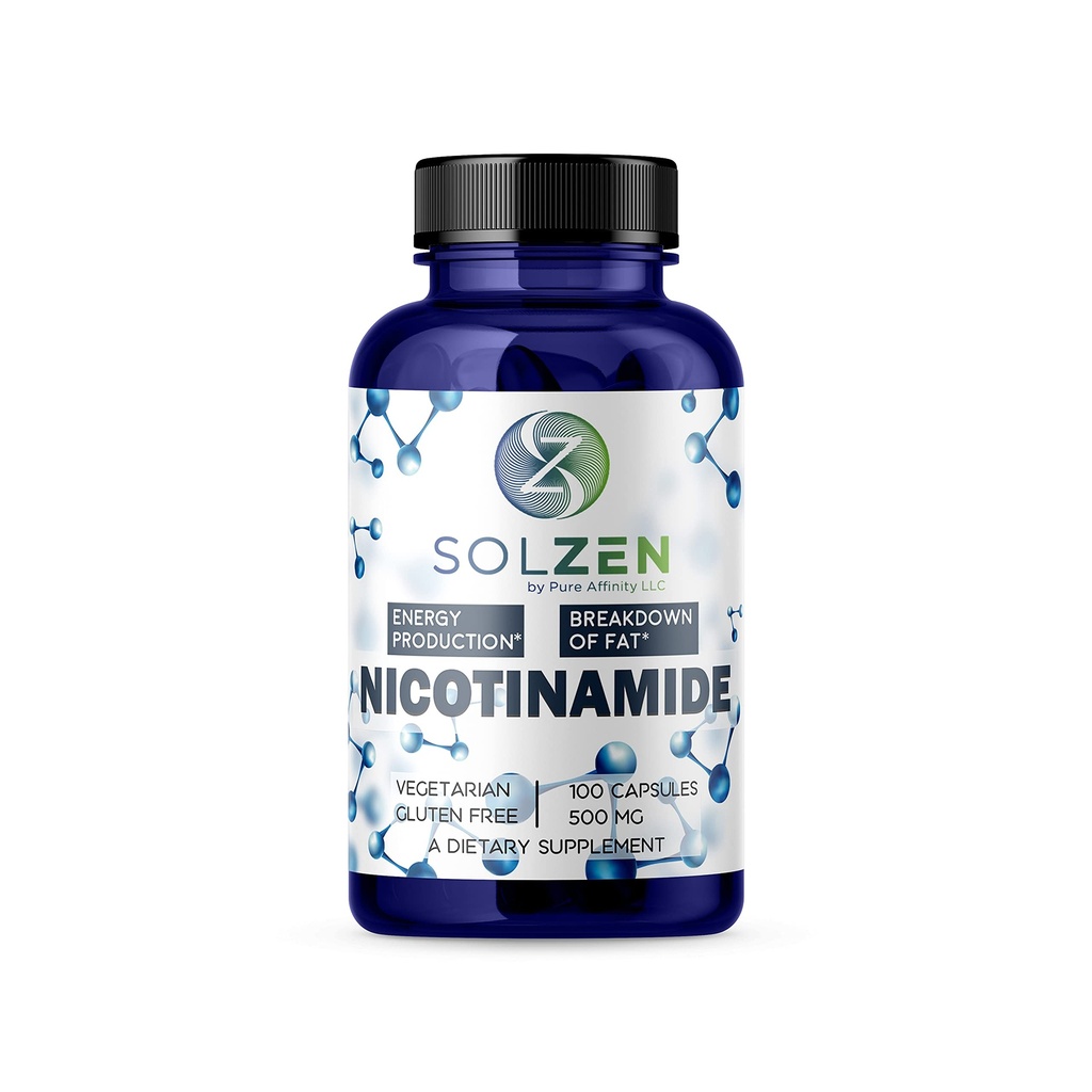 B3 Nicotinamid 500 mg Effective Flush-Free Niacin. Energie-Booster, Zell-Regenerator, Das unterstützt kognitive Decline, Anti-Aging und hilft zerbrechen Carbs & Fette (100 Zähler)