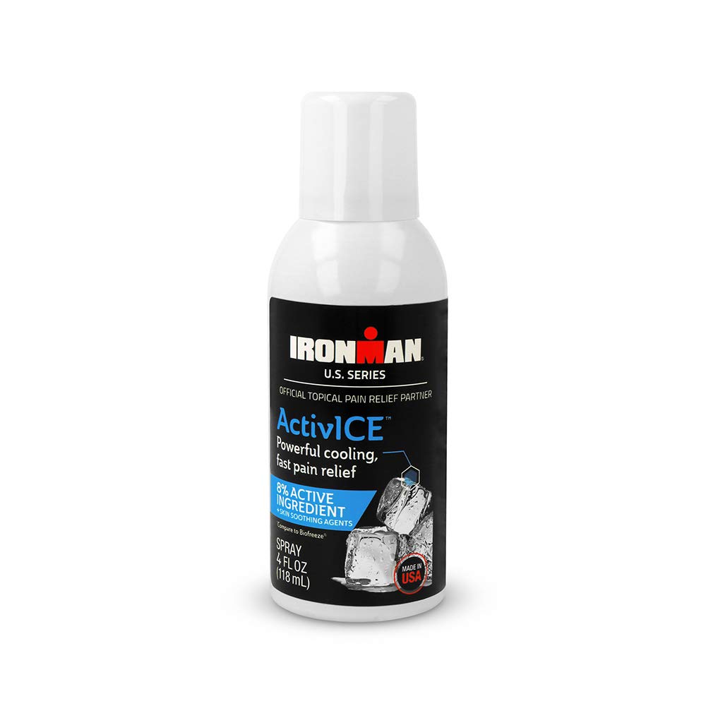 Curad IRONMAN ActivICE Kühlspray, topische Schmerzlinderung für Arthritis, Gelenk, Muskel, Rücken- & Körper-Errungen & Schmerz, 4 Unzen (1 Zählung)