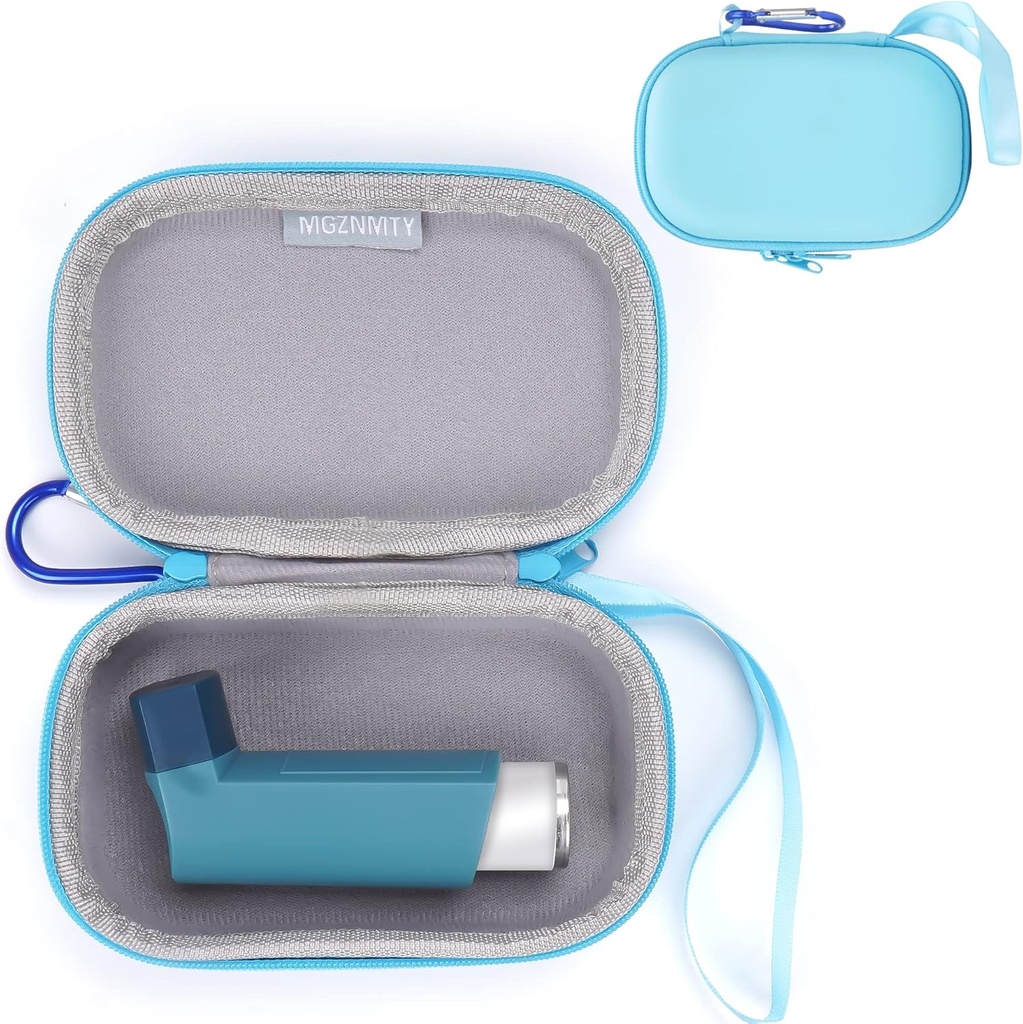 MGZNMTY Asthma Inhalator Halter Case, Lagerung und Reisen Handy Inhaler Case für Erwachsene und Kinder (NUR CASE) (blau)