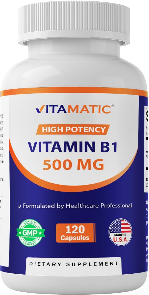 Vitamine Vitamatique B1 (Thiamine) 500mg, 120 Capsules