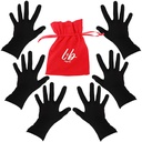 Bambushandschuhe für Eczema, Schwarz, Klein, Frauen, Dry Hands, Overnight Moisturizing Gloves, 3 Paare