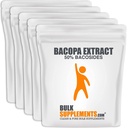 BulkSupplements.com Bacopa Extract Powder - Bacopa Monnieri Supplement, Bacopa Powder - Bacopa Supplements, Vegan & Glutenfrei, 500mg pro Servierung, 5kg (11 lbs) (Pack mit 5)
