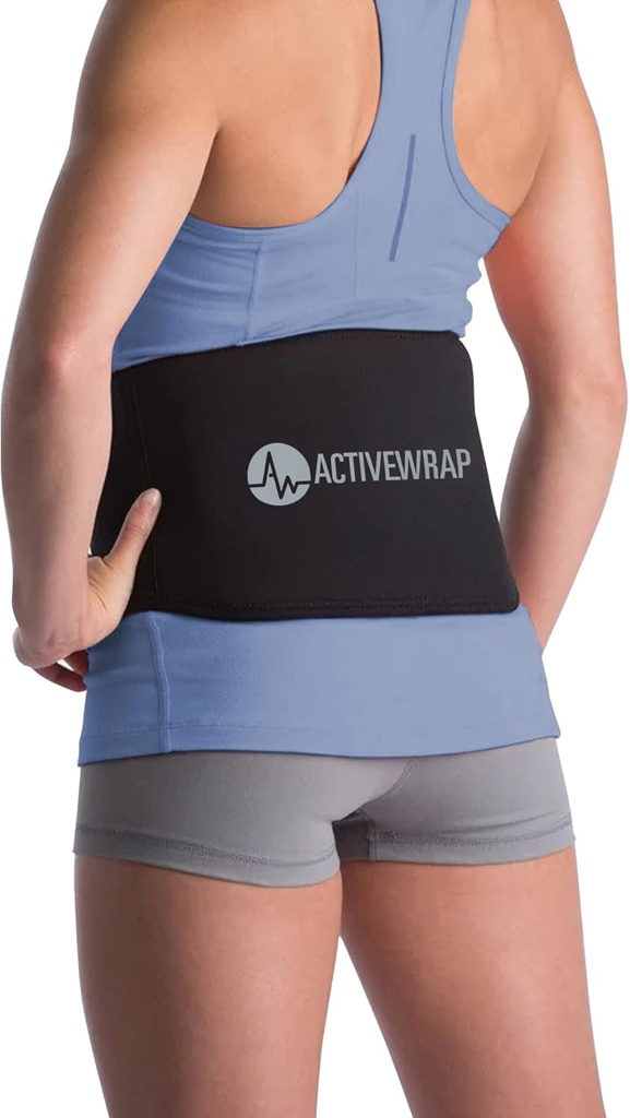 ActiveWrap - Back Ice Pack für Rückenschmerzen, Schwellung, Verstopfung, Spasm, Stiffness und mehr, Wiederverwendbares Ice Pack für Verletzungen mit Kompressionsriemen, Verwendung für heiße und kalte Therapie, Small/Medium